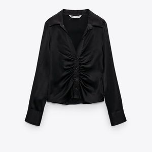 COPY - Zara Fitted Satin Effect Shirt. Size S. Never worn but tags removed